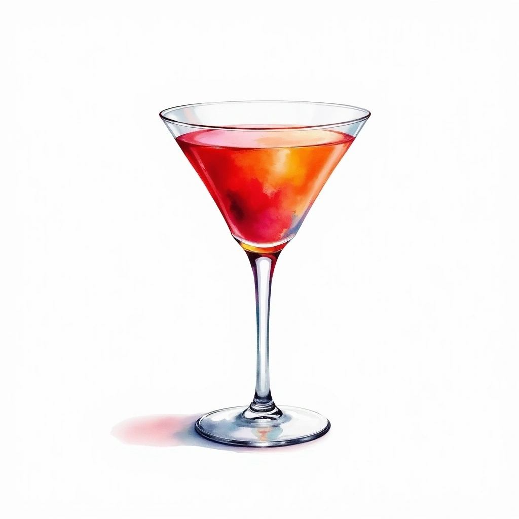 London Town cocktail in a cocktail glass — made with Gin, maraschino liqueur, and Orange bitters