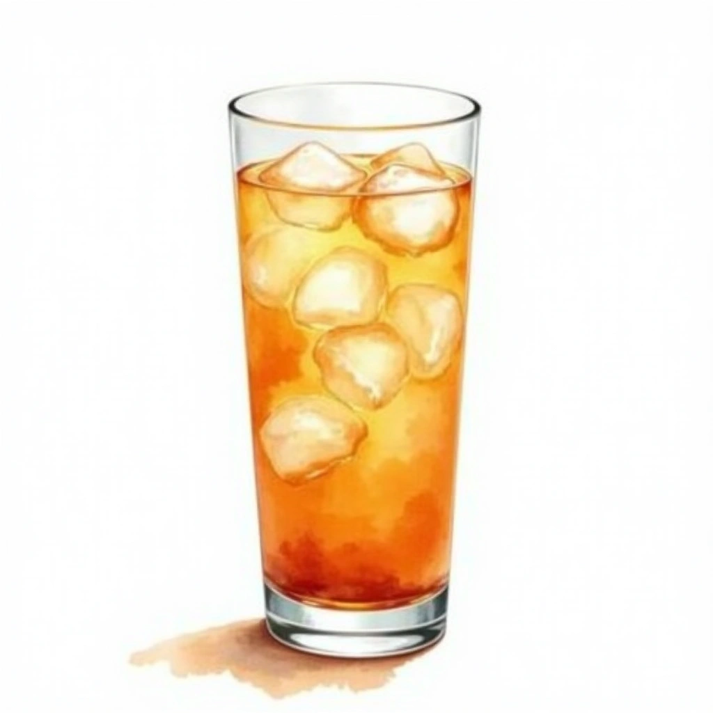 Long Island Tea cocktail in a highball glass — made with Vodka, Light rum, and Gin