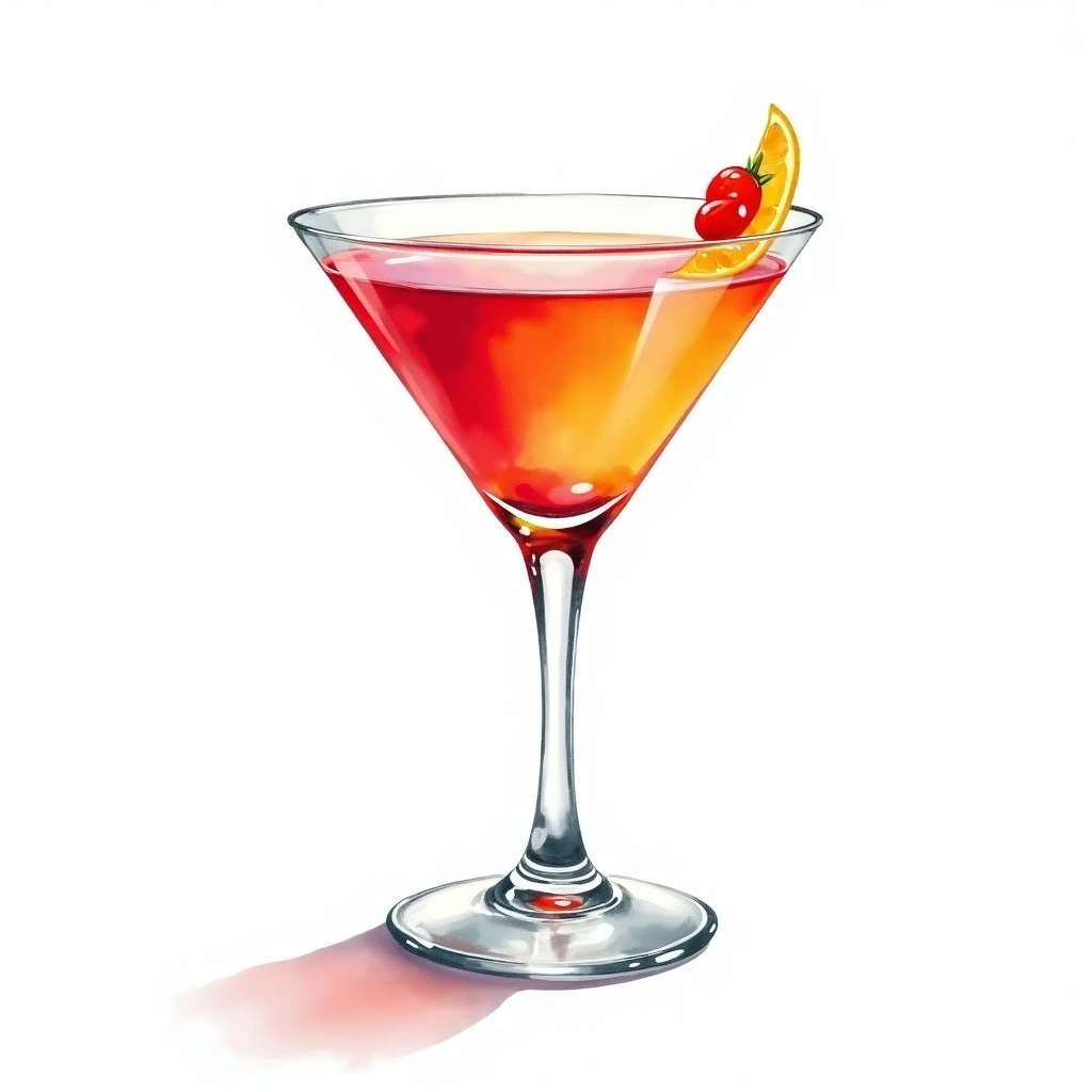 Mary Pickford cocktail in a cocktail glass — made with Light rum, Pineapple juice, and maraschino liqueur
