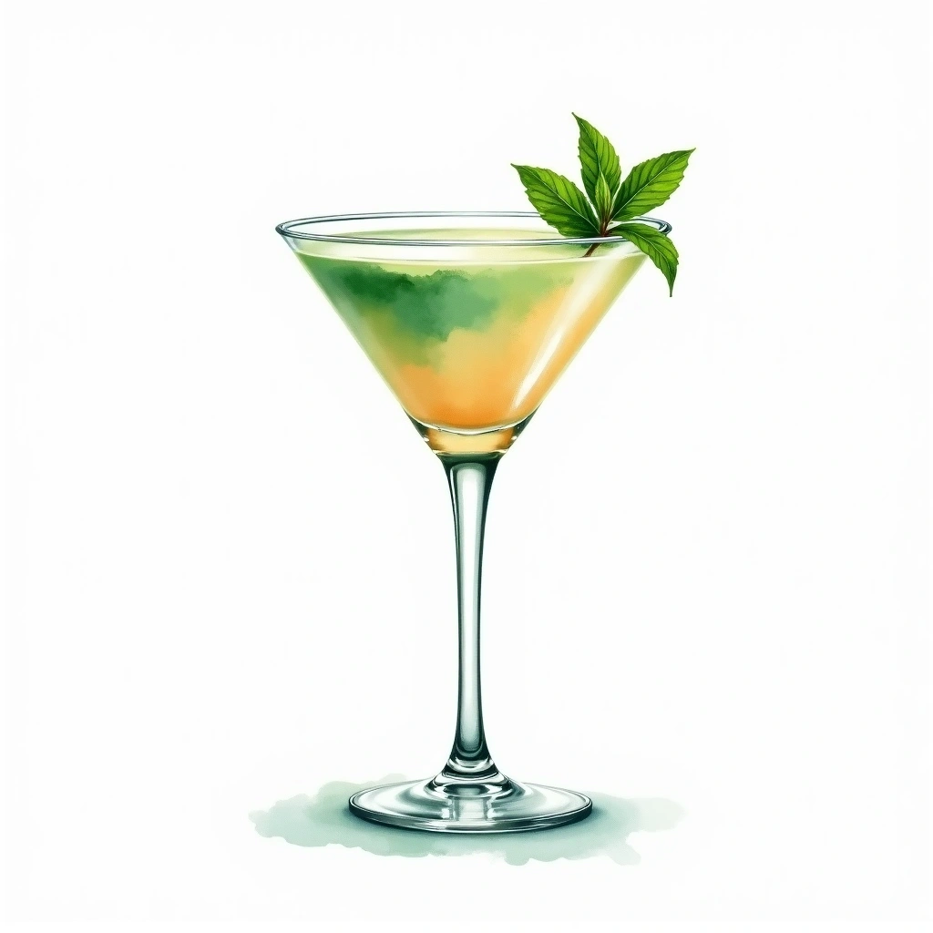 Midnight Mint cocktail in a cocktail glass — made with Baileys Irish Cream, White Creme de Menthe, and Cream