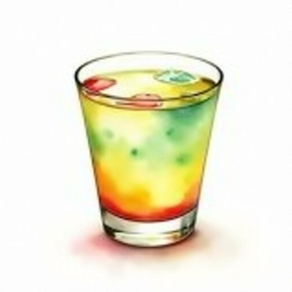 Moranguito cocktail in a shot glass — made with Absinthe, Tequila, and Grenadine