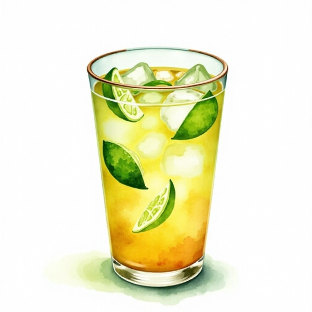 Moscow Mule cocktail in a copper mug — made with Vodka, Lime juice, and Ginger ale