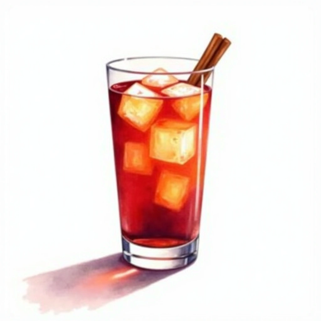 Mulled Wine cocktail in a collins glass — made with Water, Sugar, and Cloves