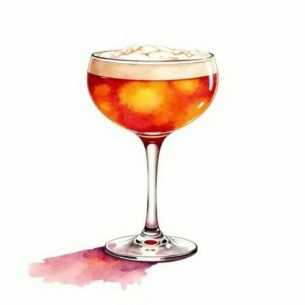 Old Pal cocktail in a nick and nora glass — made with Rye Whiskey, Campari, and Dry Vermouth