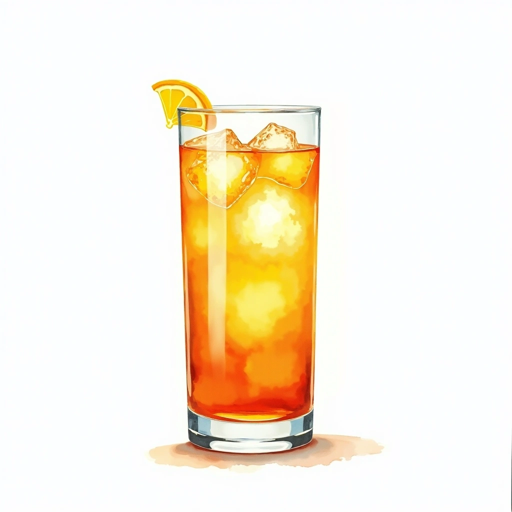 Owen's Grandmother's Revenge cocktail in a highball glass — made with Whiskey, Beer, and Lemonade
