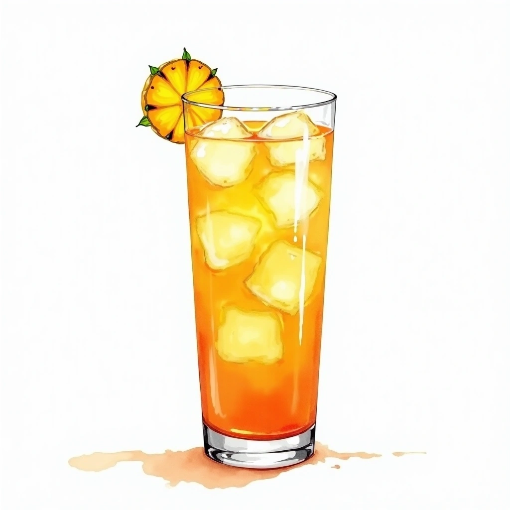 Pineapple Gingerale Smoothie cocktail in a highball glass — made with Ginger and Pineapple