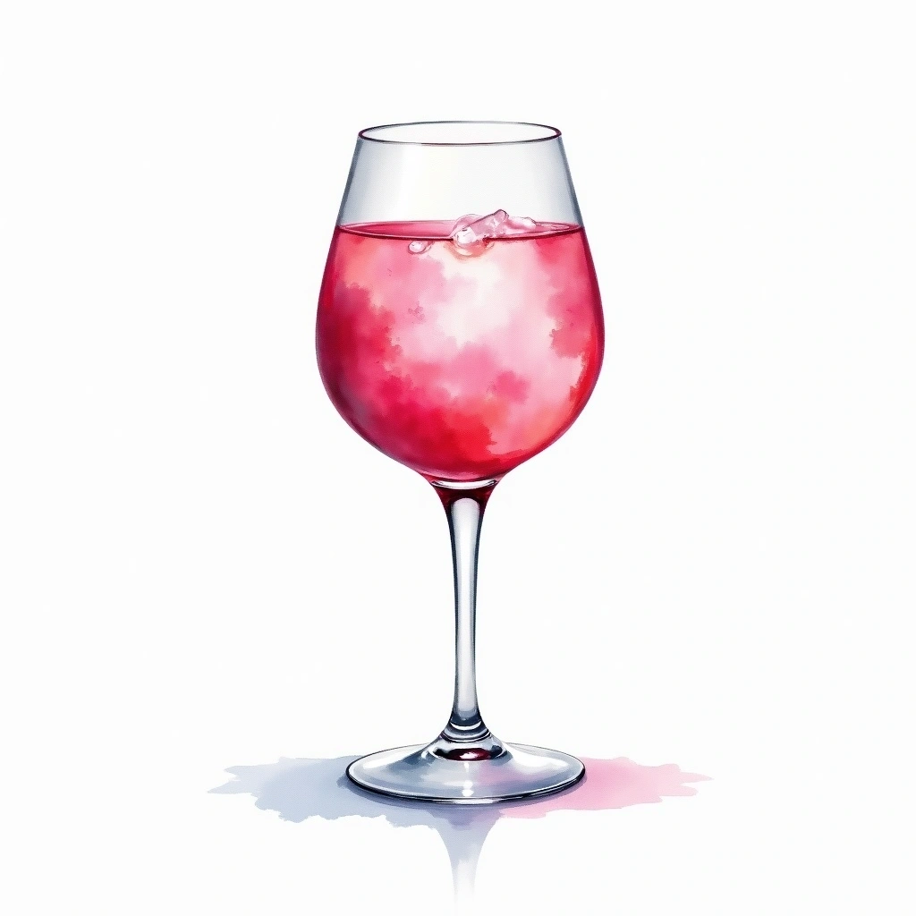 Pink Gin cocktail in a white wine glass — made with Bitters and Gin