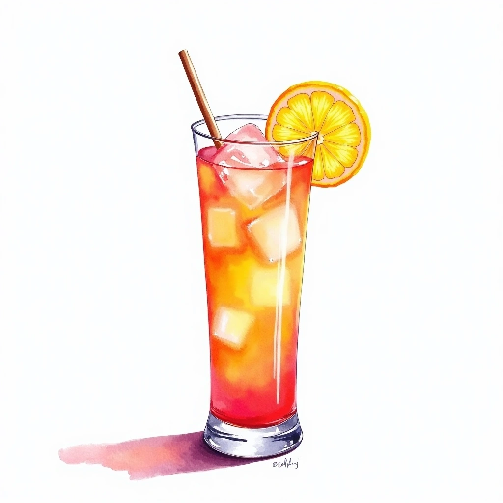 Pink Panty Pulldowns cocktail in a collins glass — made with Sprite, Pink lemonade, and Vodka