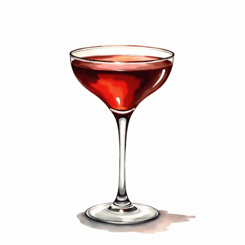 Poppy Cocktail cocktail in a cocktail glass — made with Gin and Creme De Cacao