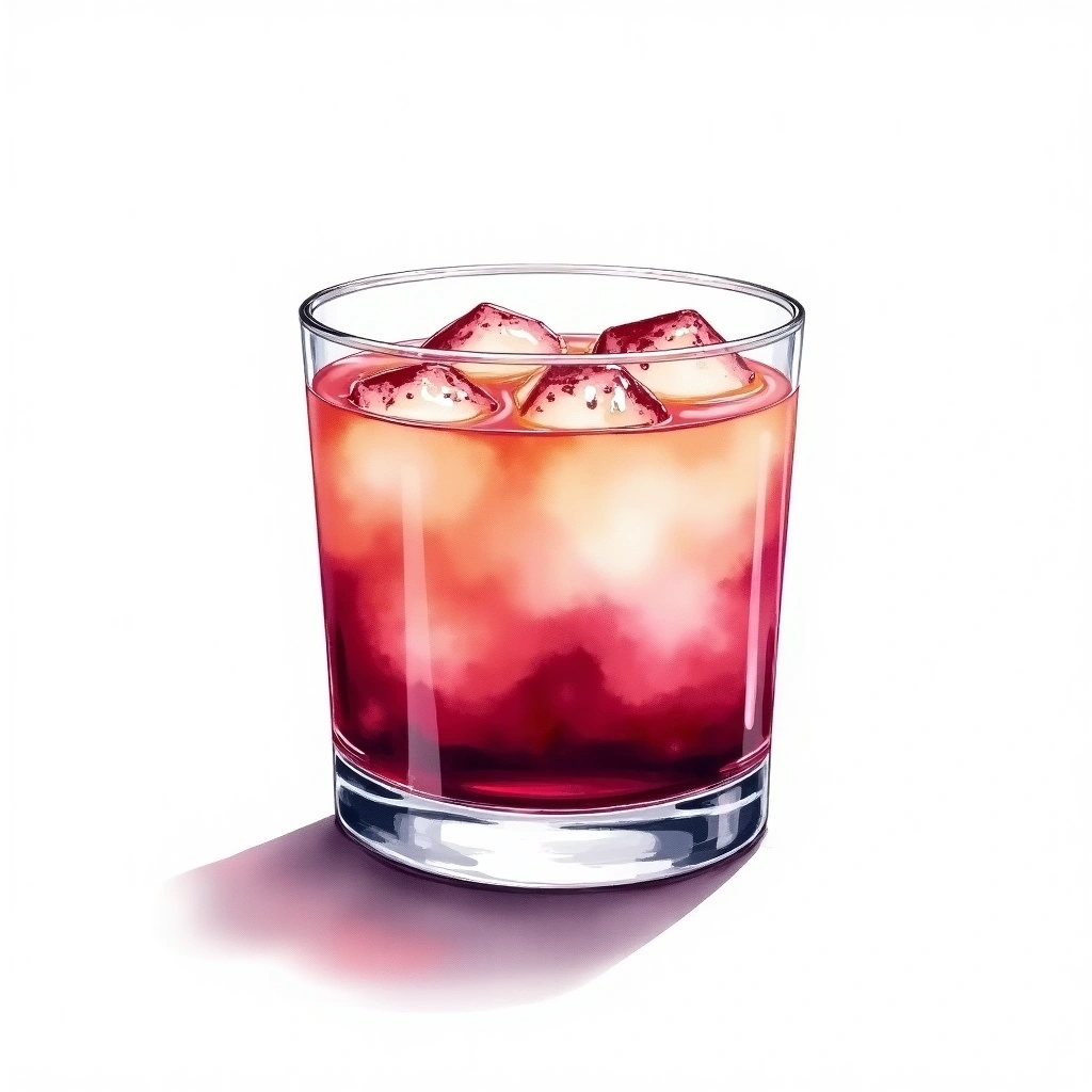 Port Wine Flip cocktail in a whiskey sour glass — made with Port, Light cream, and Powdered sugar