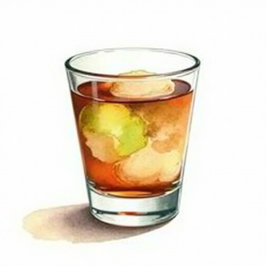 Quick F**K cocktail in a shot glass — made with Kahlua, Midori melon liqueur, and Baileys Irish Cream