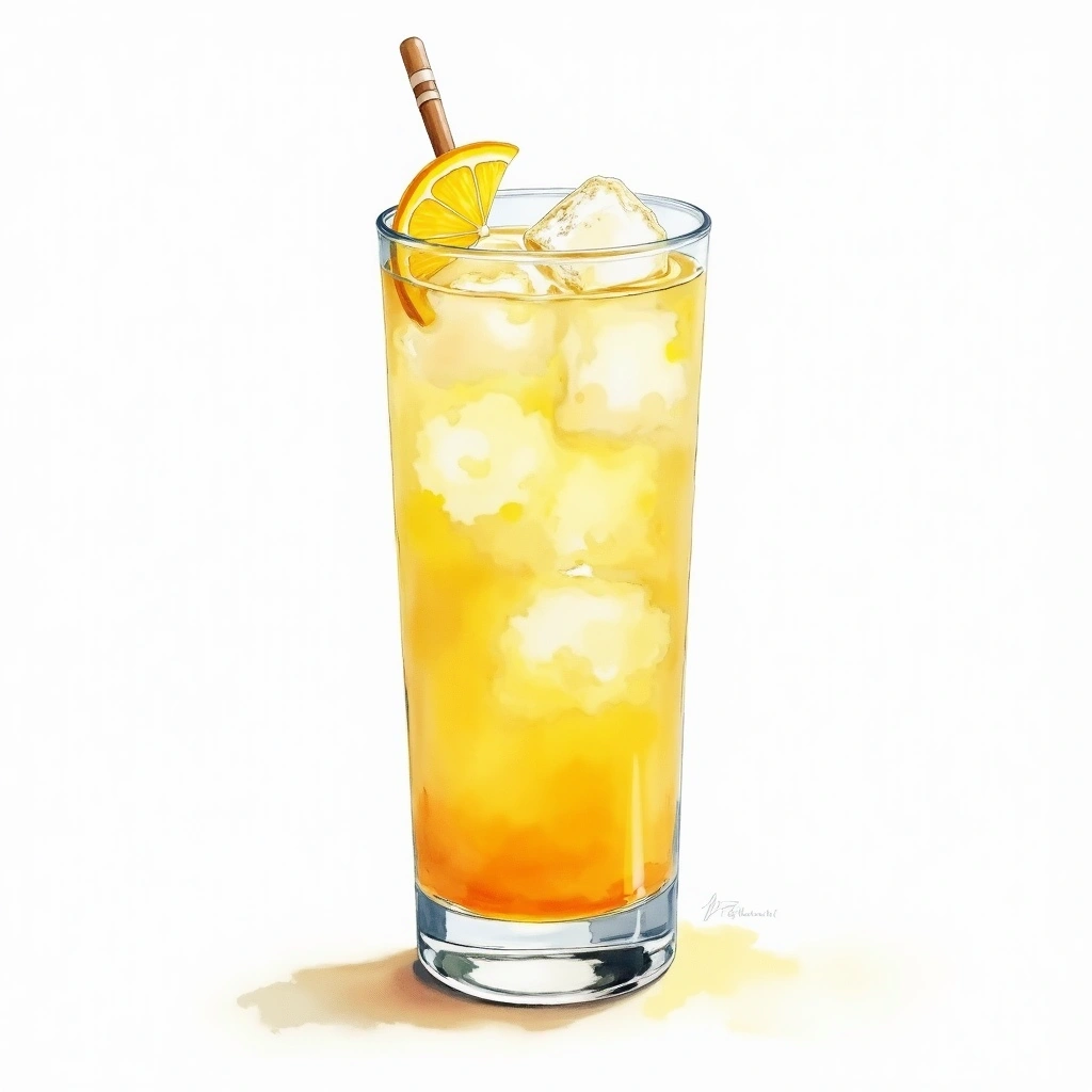 Rail Splitter cocktail in a highball glass — made with Sugar syrup, Lemon Juice, and Ginger ale