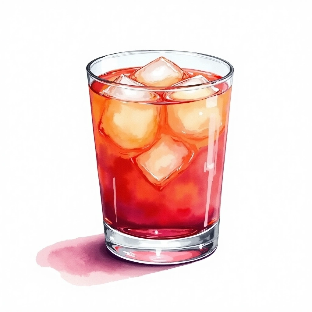Red Snapper cocktail in a old-fashioned glass — made with Crown Royal, Amaretto, and Cranberry Juice
