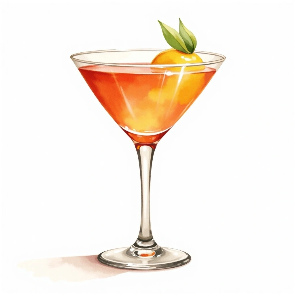 Rose cocktail in a cocktail glass — made with Dry Vermouth, Gin, and Apricot Brandy