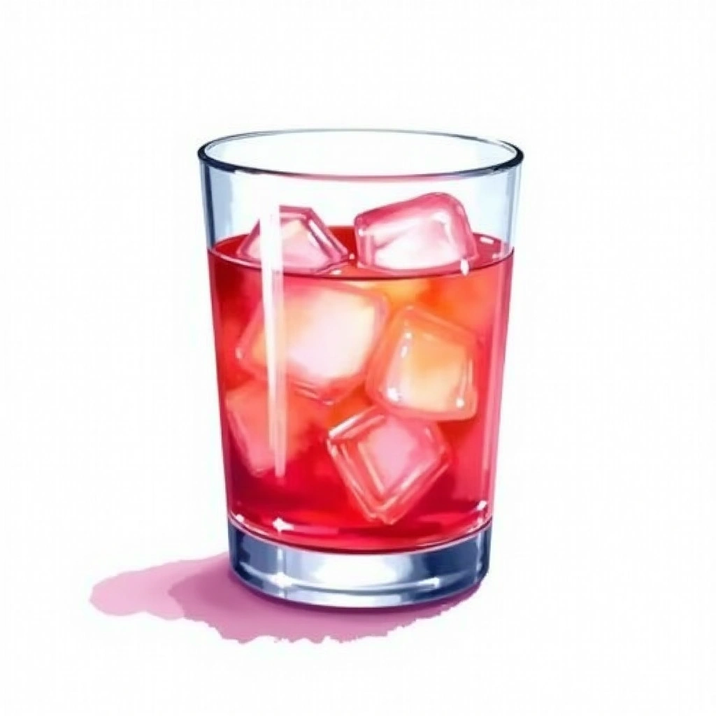 Royal Flush cocktail in a old-fashioned glass — made with Crown Royal, Peach schnapps, and Chambord Raspberry Liqueur