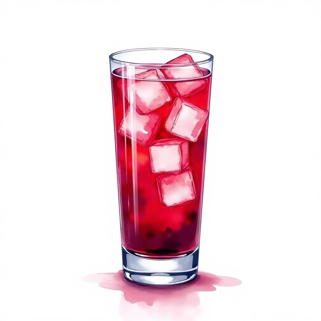 Ruby Tuesday cocktail in a highball glass — made with Gin, Cranberry Juice, and Grenadine