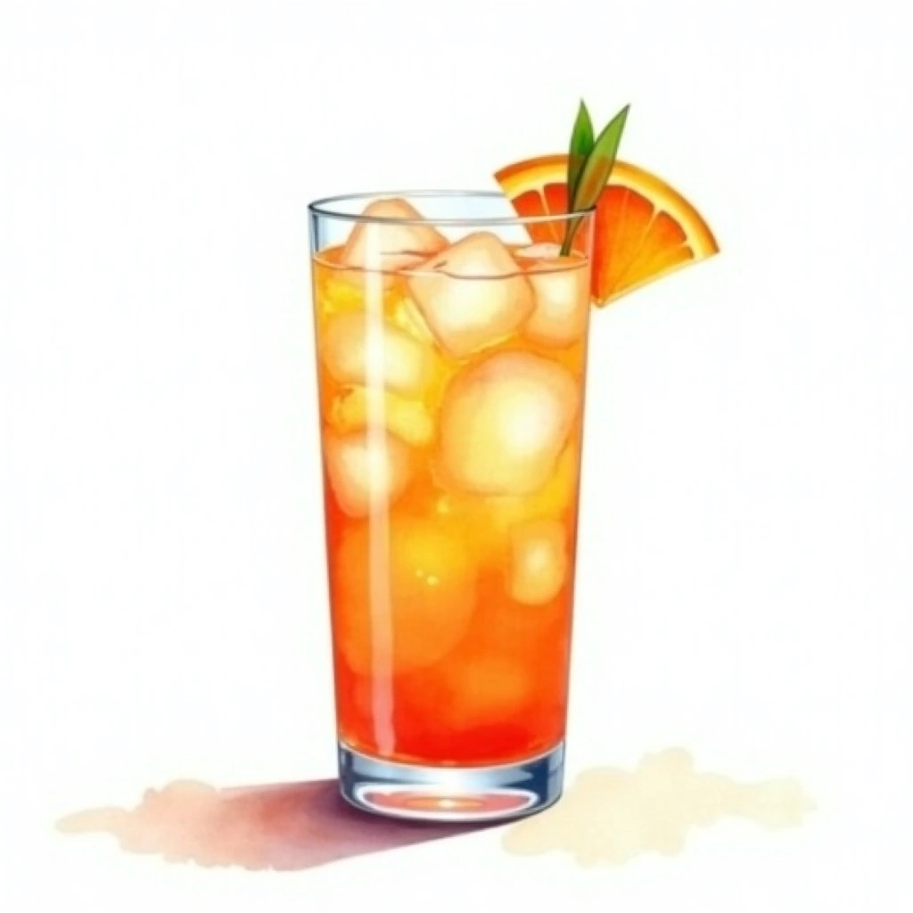 Rum Screwdriver cocktail in a highball glass — made with Light rum and Orange juice
