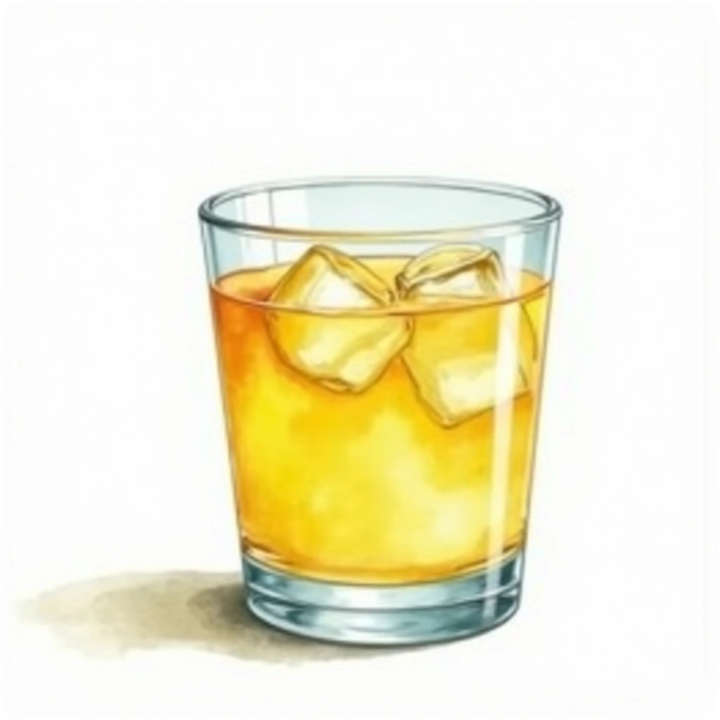 Rum Sour cocktail in a whiskey sour glass — made with Light rum, Lemon Juice, and Sugar