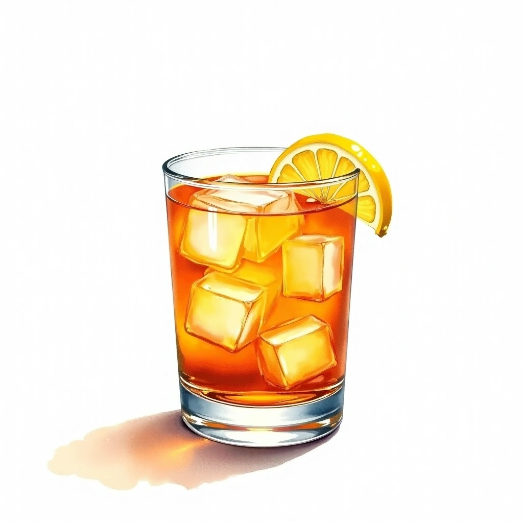 Rum Toddy cocktail in a old-fashioned glass — made with Rum, Powdered sugar, and Lemon peel