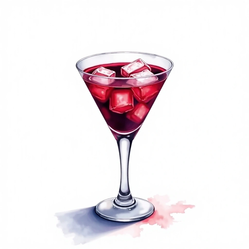 Snowday cocktail in a collins glass — made with Vodka, Amaro Montenegro, and Ruby Port