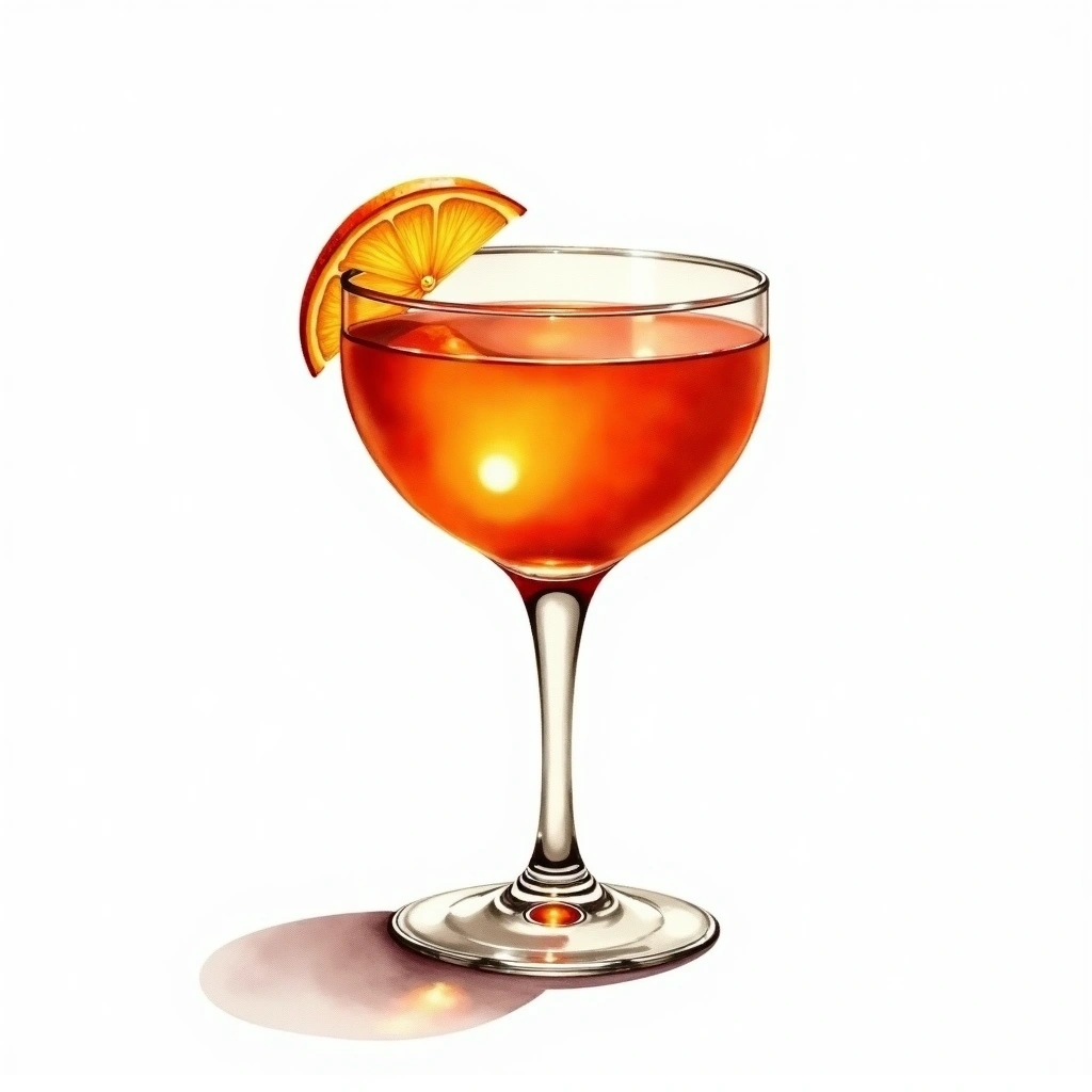 Sol Y Sombra cocktail in a brandy snifter — made with Brandy and Anisette