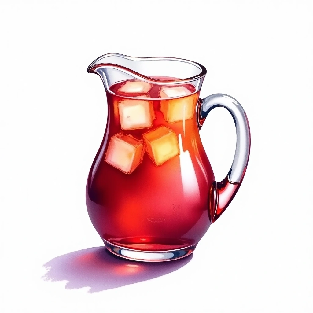 Sweet Sangria cocktail in a pitcher — made with Red wine, Sugar, and Water