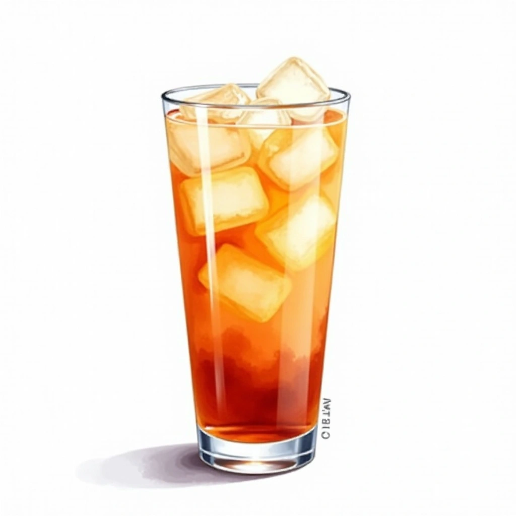 Thai Iced Tea cocktail in a highball glass — made with Tea, Water, and Condensed milk