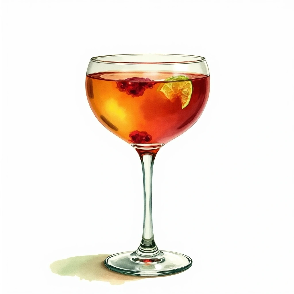 Tipperary cocktail in a nick and nora glass — made with Irish Whiskey, Sweet Vermouth, and Green Chartreuse