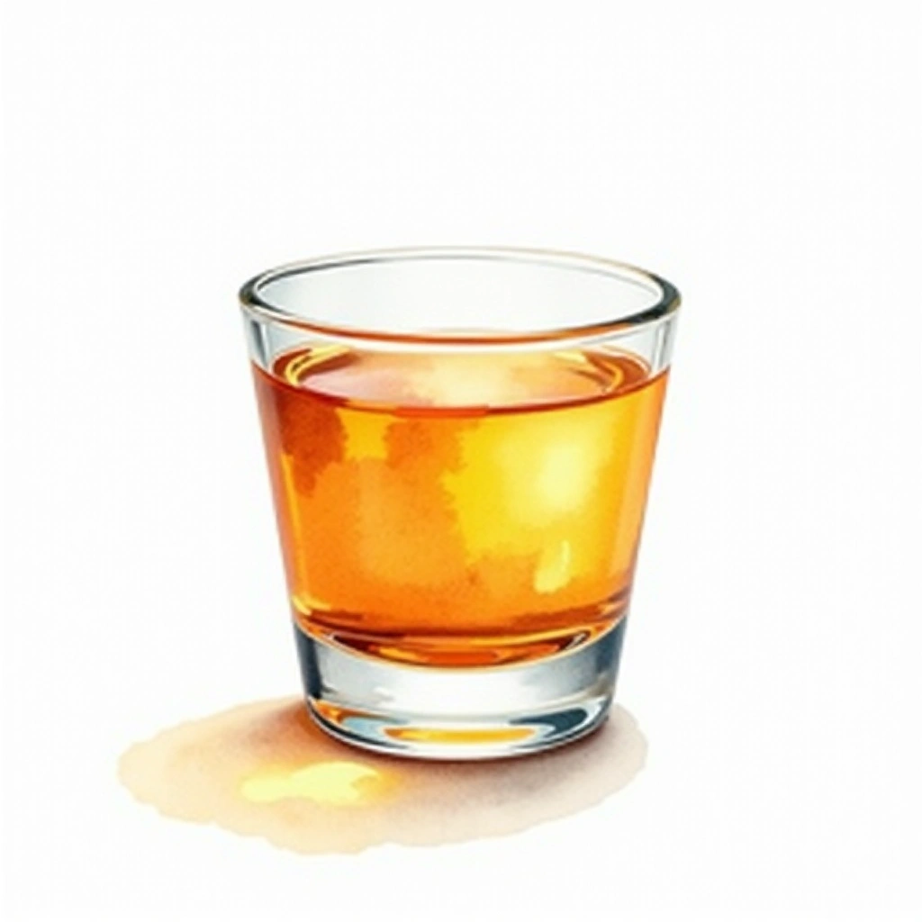 Turkeyball cocktail in a shot glass — made with Wild Turkey, Amaretto, and Pineapple juice
