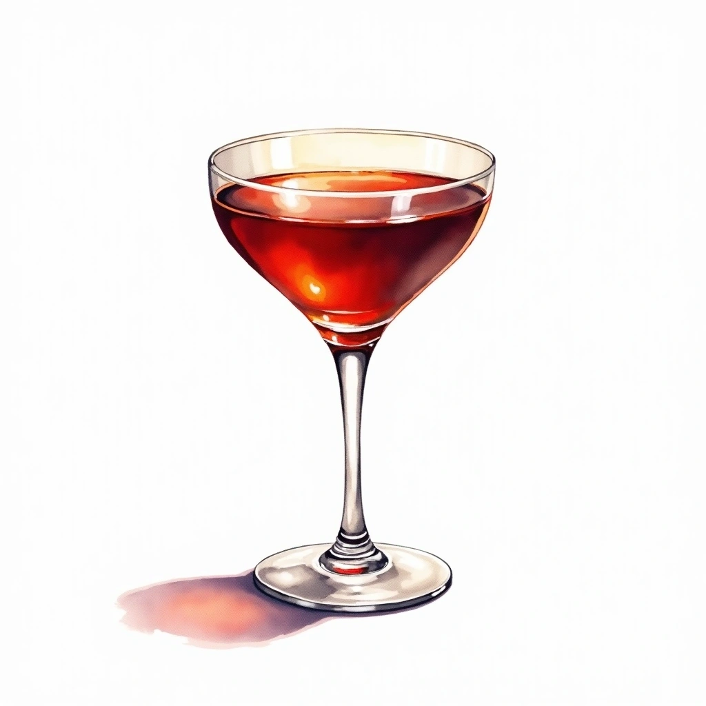 Victor cocktail in a cocktail glass — made with Gin, Sweet Vermouth, and Brandy