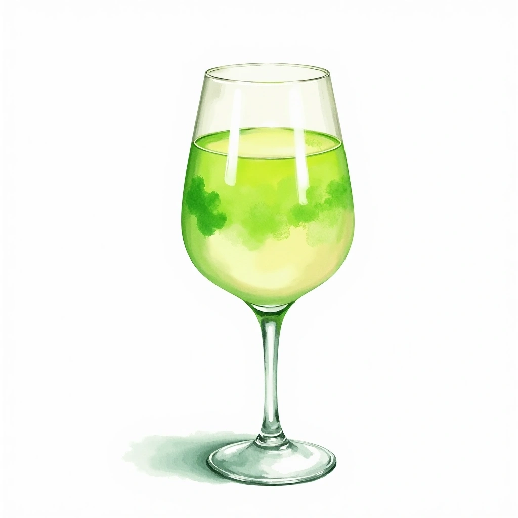 Vodka Fizz cocktail in a white wine glass — made with Vodka, Half-and-half, and Limeade