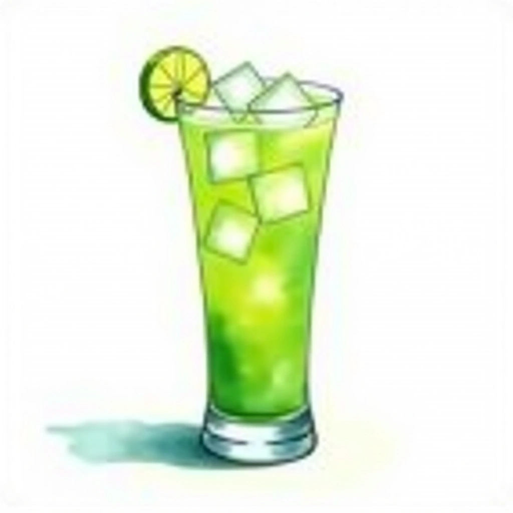 Vodka Slime cocktail in a highball glass — made with Sprite, Lime juice, and Vodka