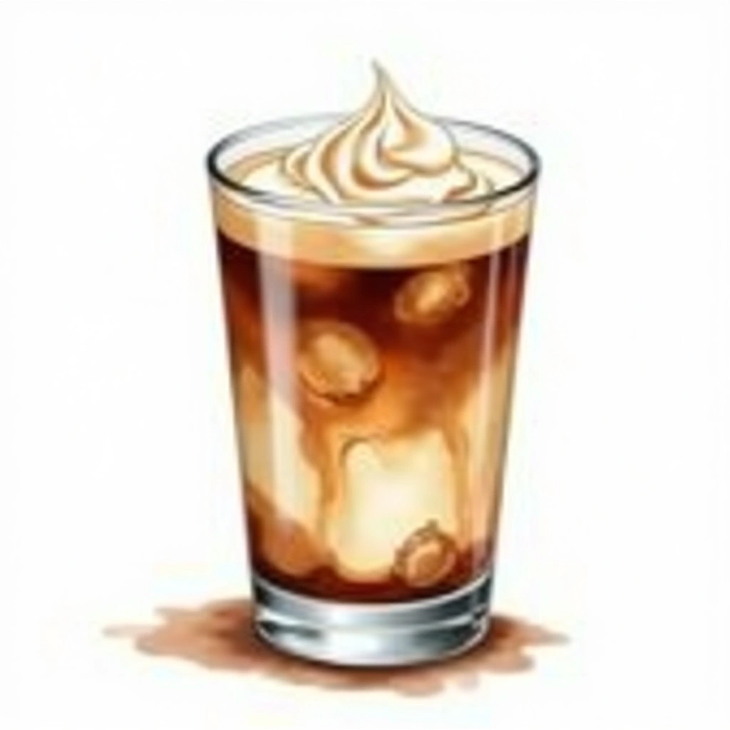 White Russian cocktail in a old-fashioned glass — made with Vodka, Coffee Liqueur, and Light cream