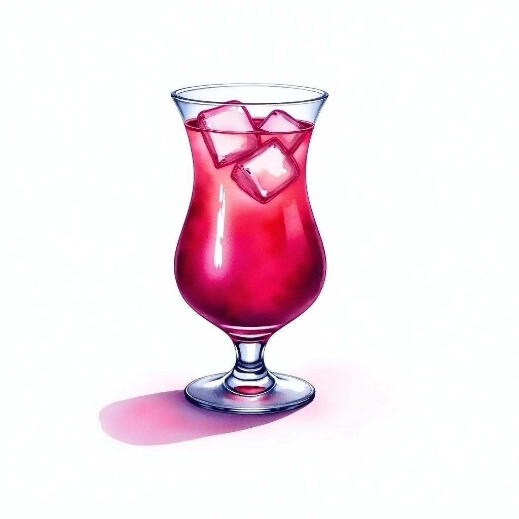 Zima Blaster cocktail in a hurricane glass — made with Zima and Chambord Raspberry Liqueur