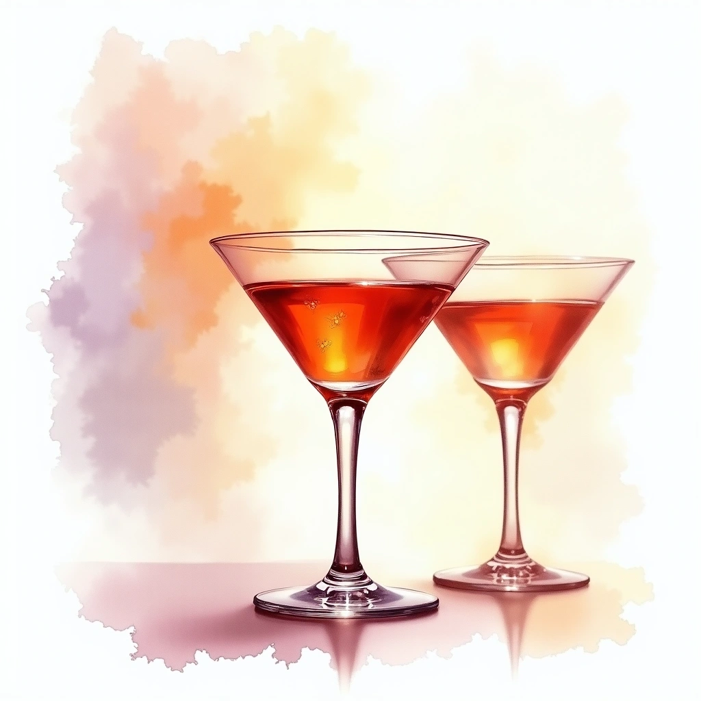 After Dinner cocktail occasion — watercolor illustration