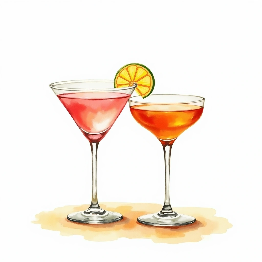 Beach cocktail occasion — watercolor illustration