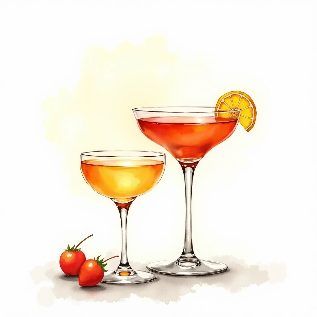 Brunch cocktail occasion — watercolor illustration