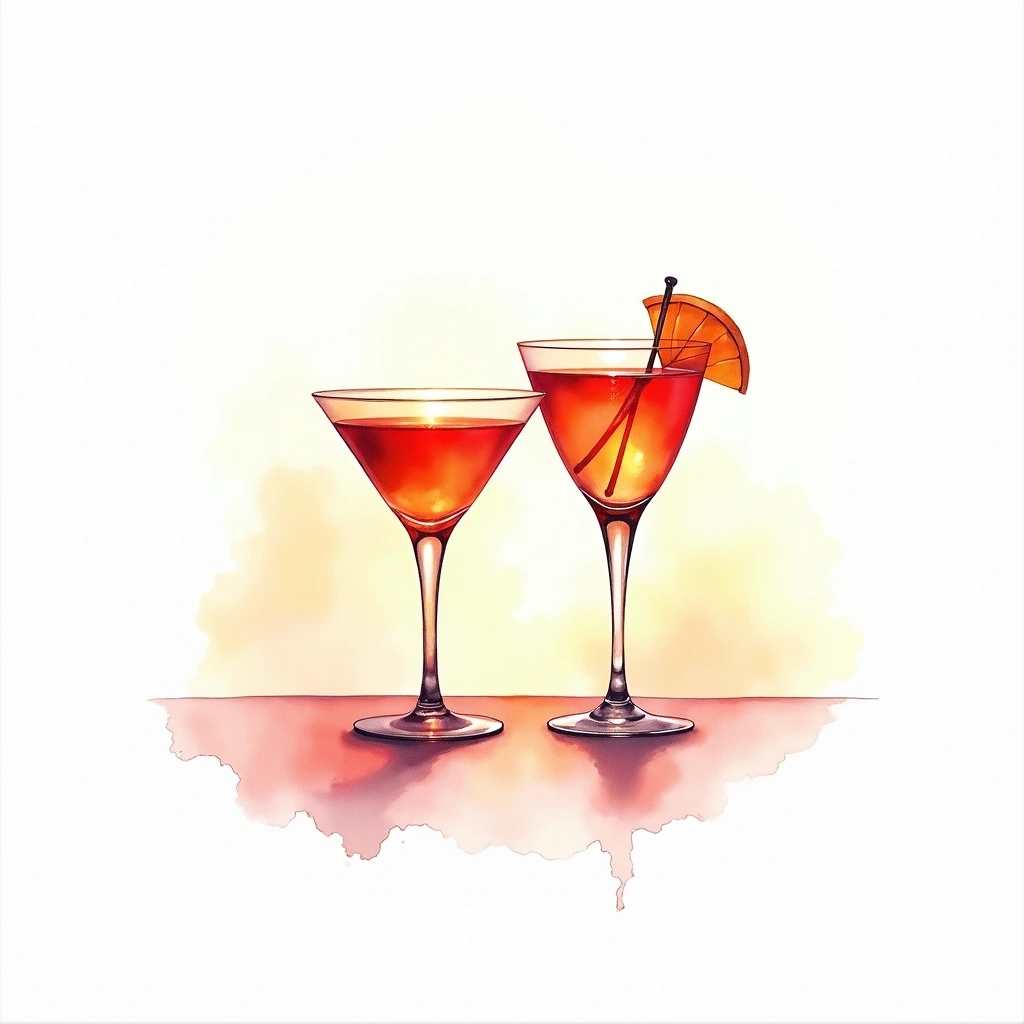 Happy Hour cocktail occasion — watercolor illustration