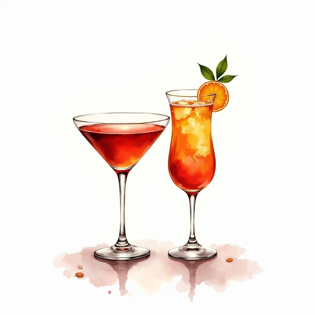 Holiday cocktail occasion — watercolor illustration