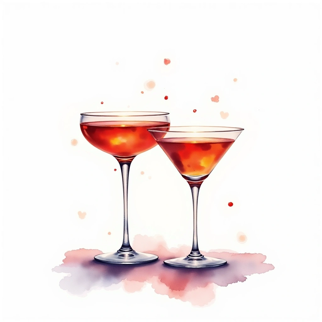 Low-ABV cocktail occasion — watercolor illustration
