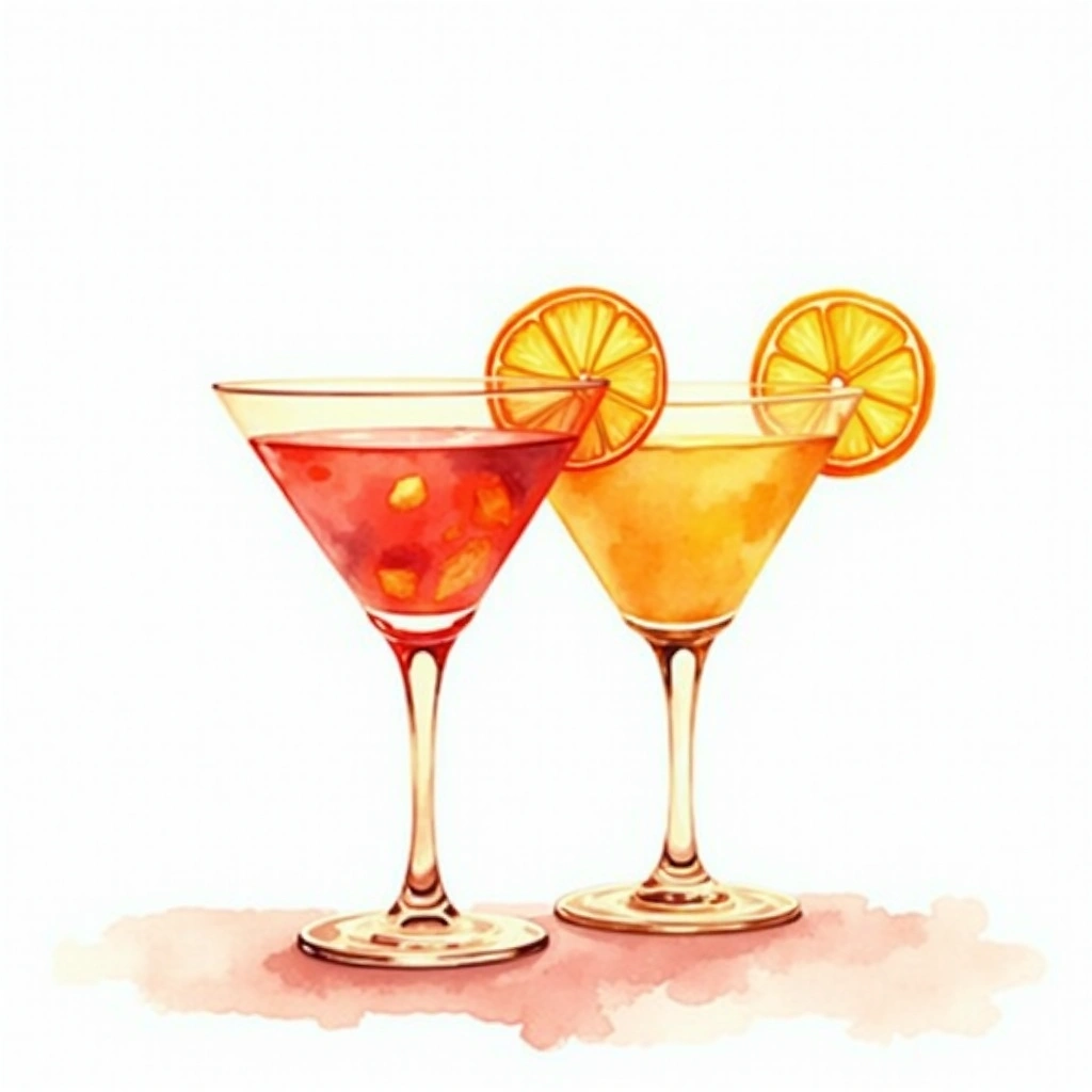 Summer cocktail occasion — watercolor illustration