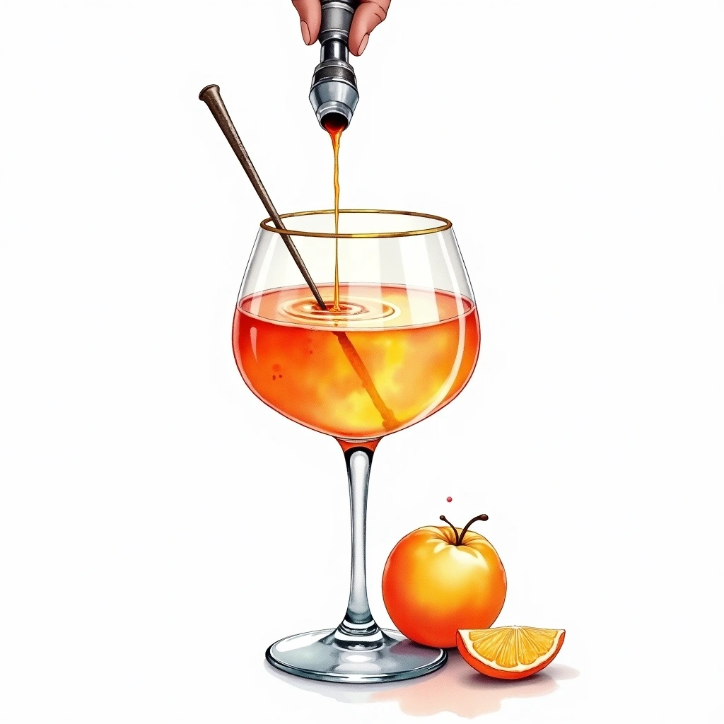 Clarifying cocktail technique — watercolor illustration