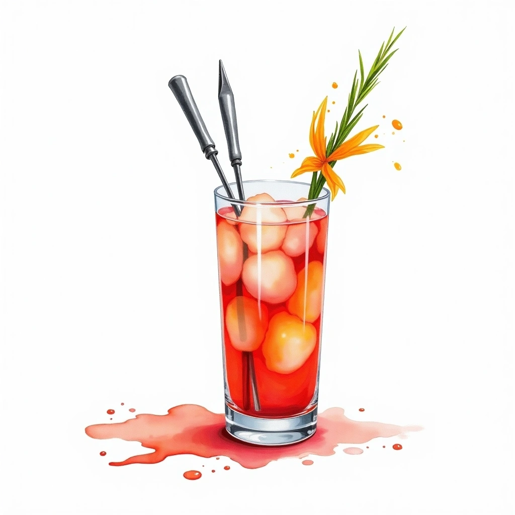 Expressing cocktail technique — watercolor illustration
