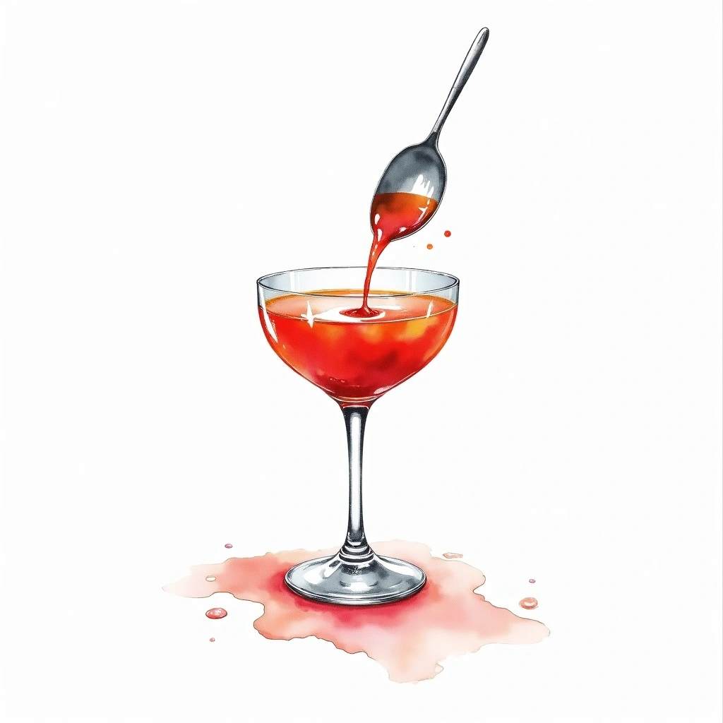 Floating cocktail technique — watercolor illustration