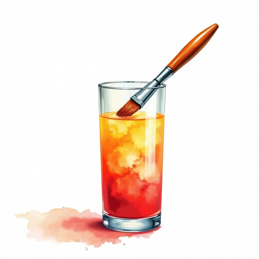 Rolling cocktail technique — watercolor illustration