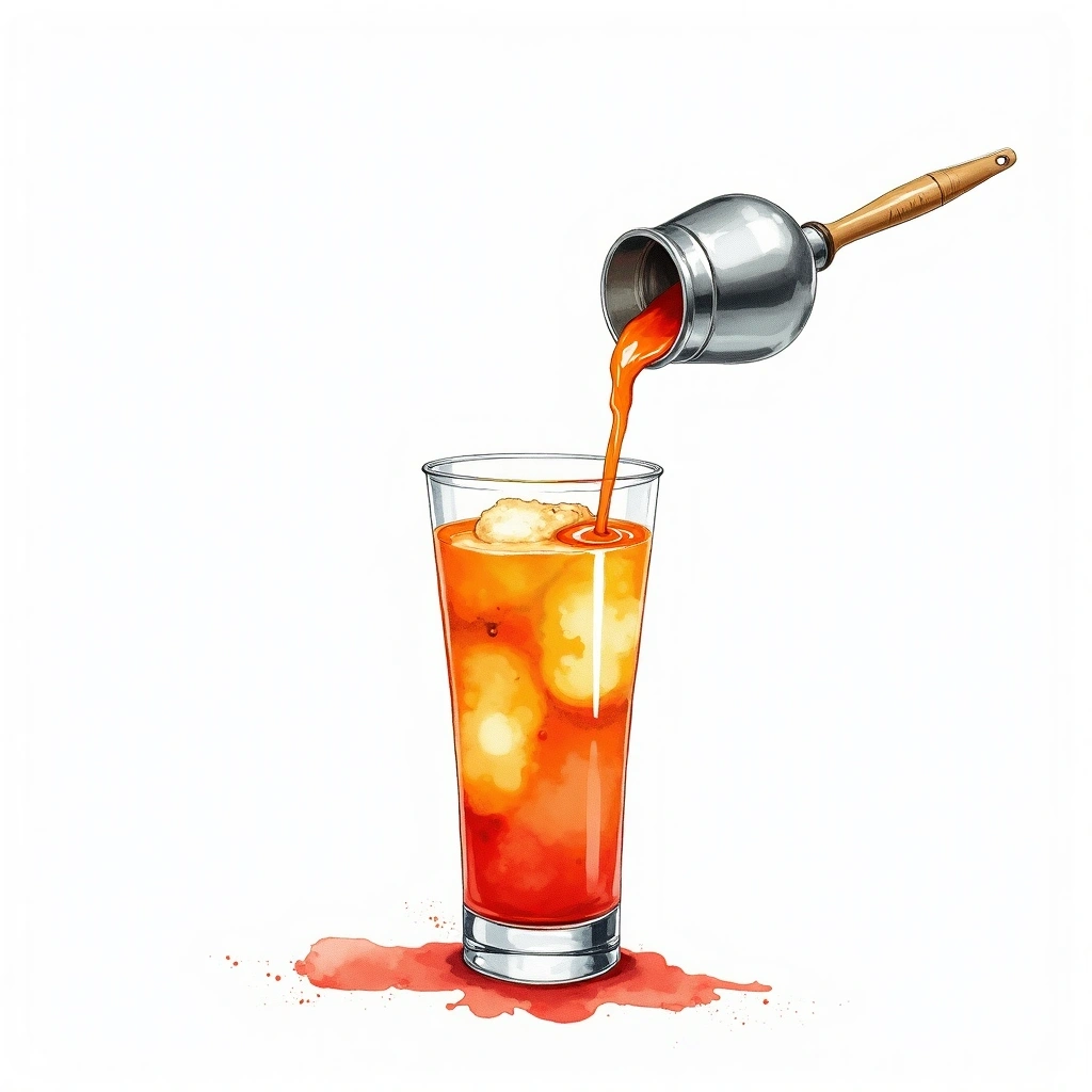 Shaking cocktail technique — watercolor illustration